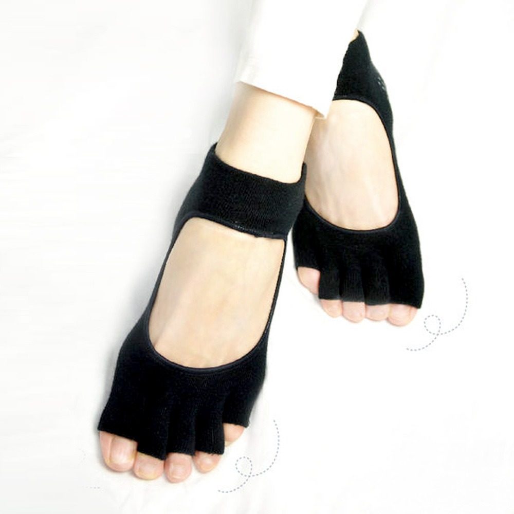 DKGP 8.25''- 9.75'' Coolplus Anti-Slip Wicking Hollow Out Yoga Socks (4  Pairs)